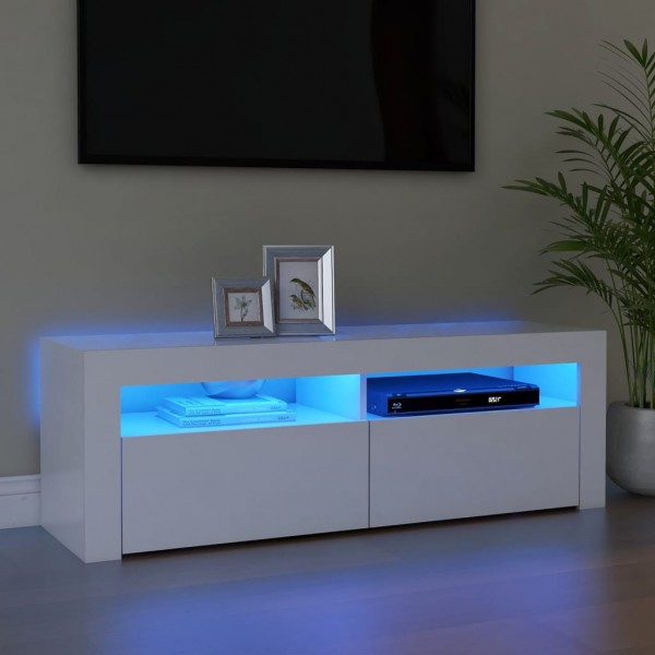 Mueble para TV con luces LED blanco 120x35x40 cm D