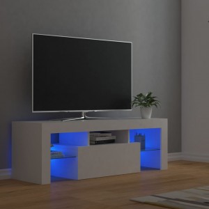 Móveis de televisão com luzes LED brancas 120x35x40 cm D