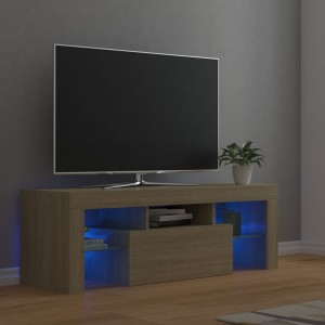 Mueble de TV con luces LED roble Sonoma 120x35x40 cm D