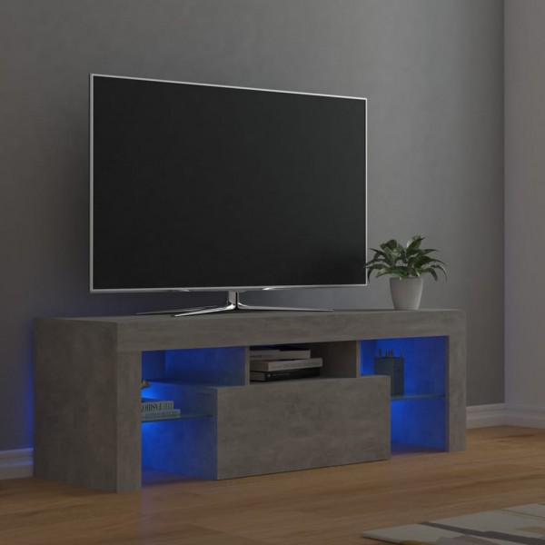 Móveis de televisão com luzes LED cinza 120x35x40 cm D