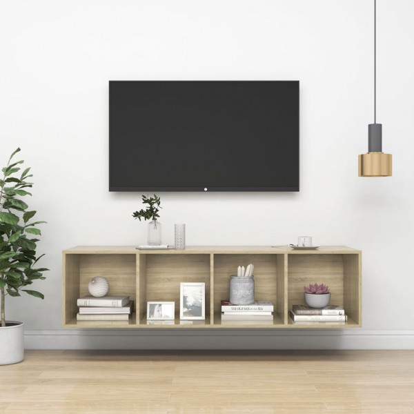 Móvel TV parede contraplacada cor de carvalho Sonoma 37x37x142.5 cm D