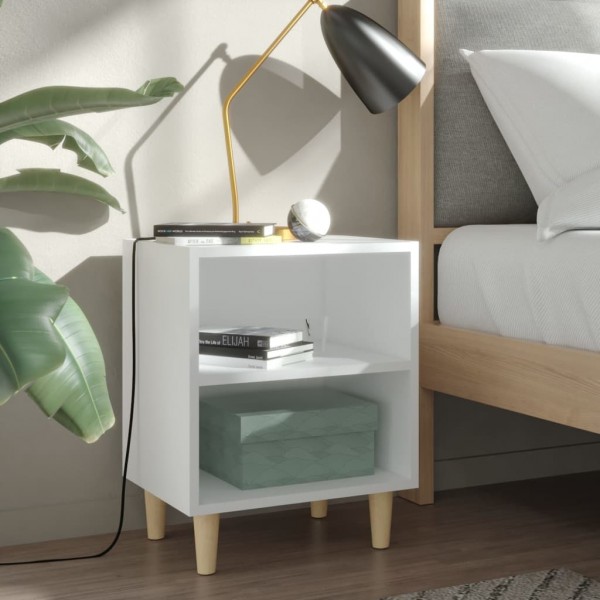 Mesa de dormir com patas de madeira branca 40x30x50 cm D