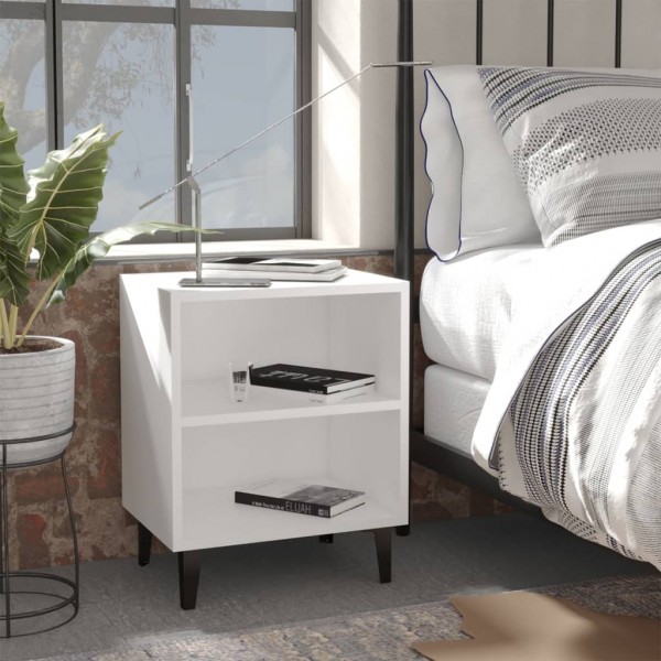 Mesa de dormir com patas de metal branco 40x30x50 cm D