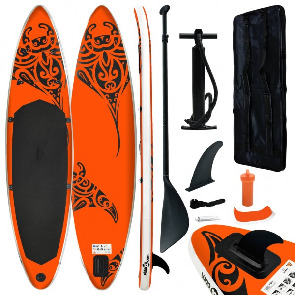 Juego de tabla de paddle surf hinchable naranja 305x76x15 cm D