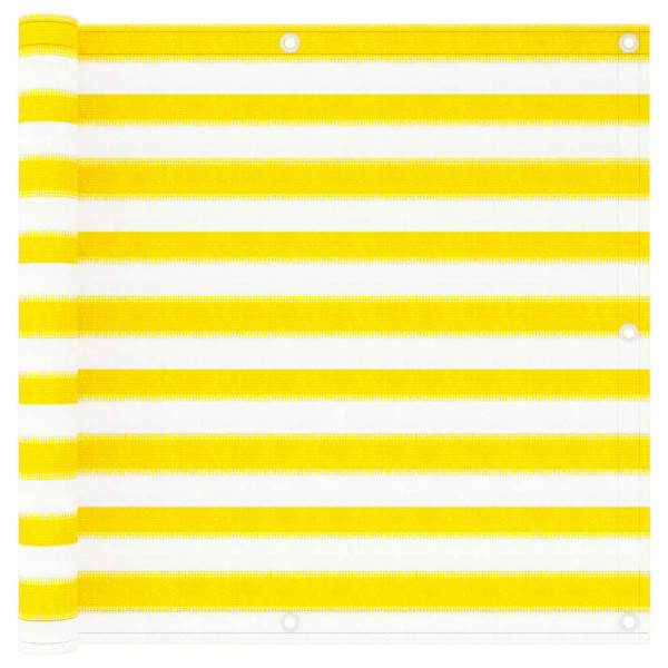 Toldo para balcão HDPE amarelo e branco 90x300 cm D