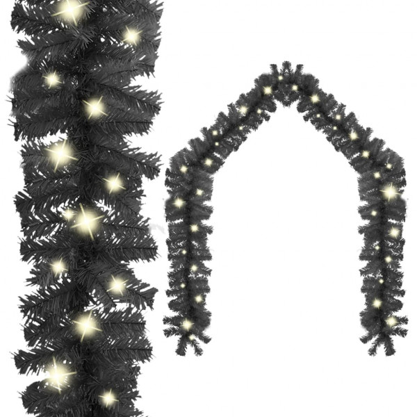 Guirnalda de Navidad con luces LED negro 10 m D