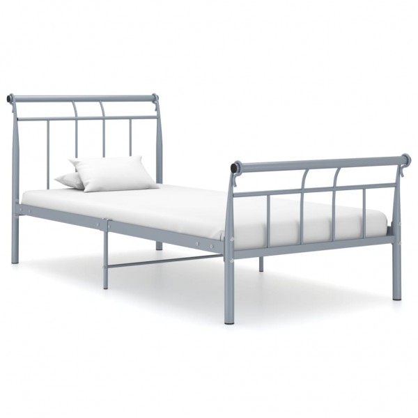 Estructura de cama de metal gris 90x200 cm D