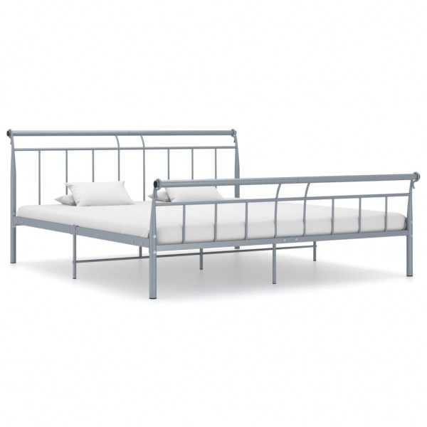 Estrutura de cama de metal cinza 180x200 cm D