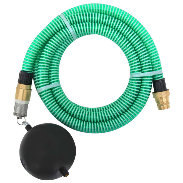 Manguera de succión con conectores de latón PVC verde 29 mm 7 m D