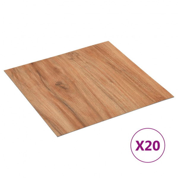 Láminas autoadhesivas de suelo 20 uds PVC madera clara 1.86 m² D