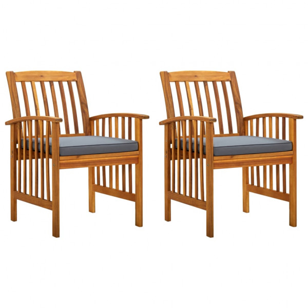 Cadeiras com almofadas de madeira maciça D