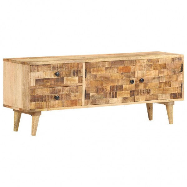 Mueble para TV de madera maciza de mango 120x30x45 cm D
