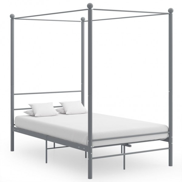 Estrutura de cama com leito de metal cinza 140x200 cm D