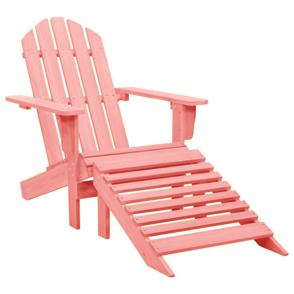 Assento de jardim Adirondack com madeira maciça de abeto rosa otomano D