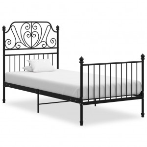 Estructura de cama de metal negro 90x200 cm D