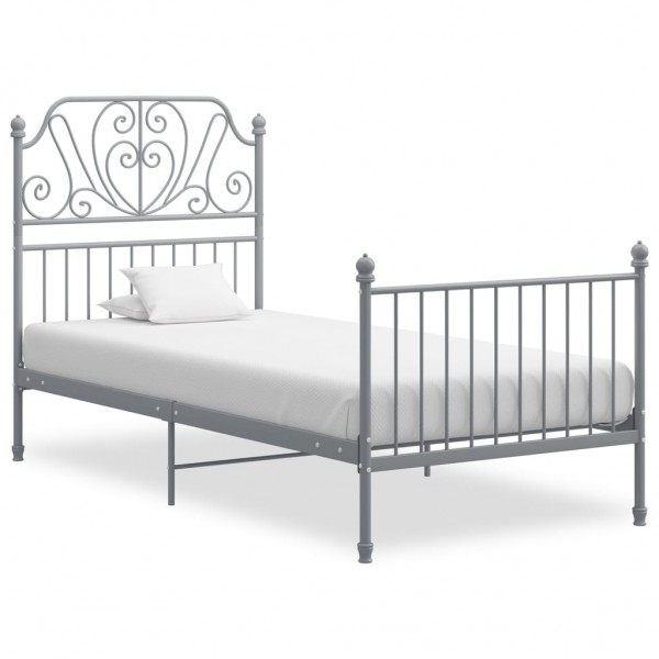 Estructura de cama de metal gris 100x200 cm D