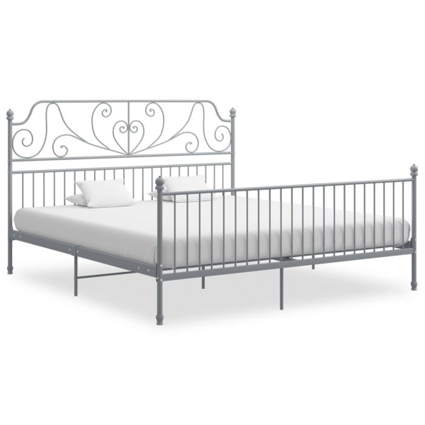 Estructura de cama de metal gris 200x200 cm D