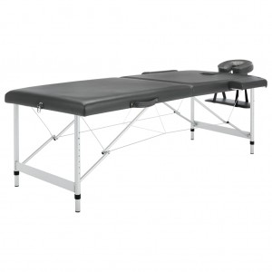 Cadeira de massagem 2 alumínio frame antracite 186x68 cm D