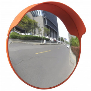 Espejo de tráfico convexo plástico naranja 45 cm D